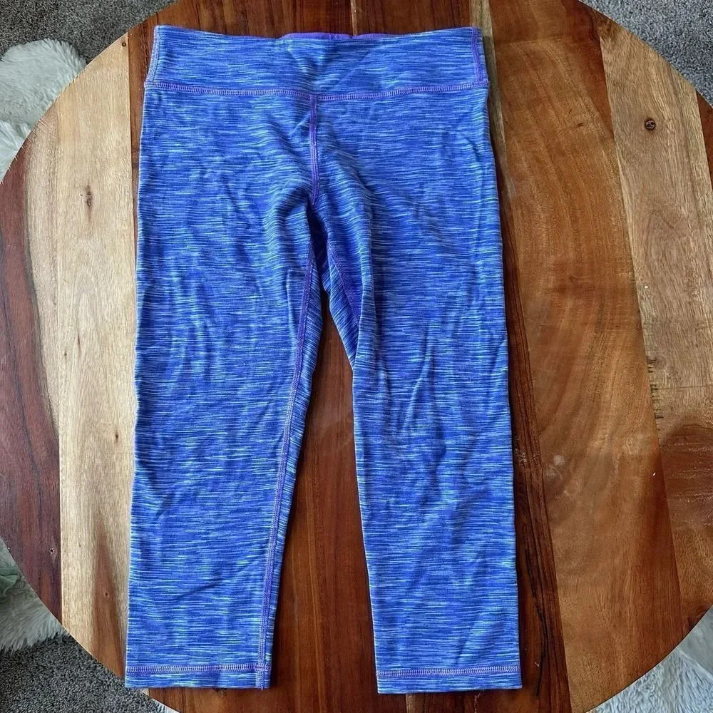 IVIVVA Girls Size 14 Purple Space Dye Purple Crop Leggings Athleisure Athletic